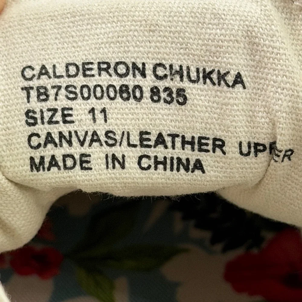 Tommy Bahama Chukka Men 11 Khaki Calderon TB7S00060 Canvas Leather Mid Top Boot